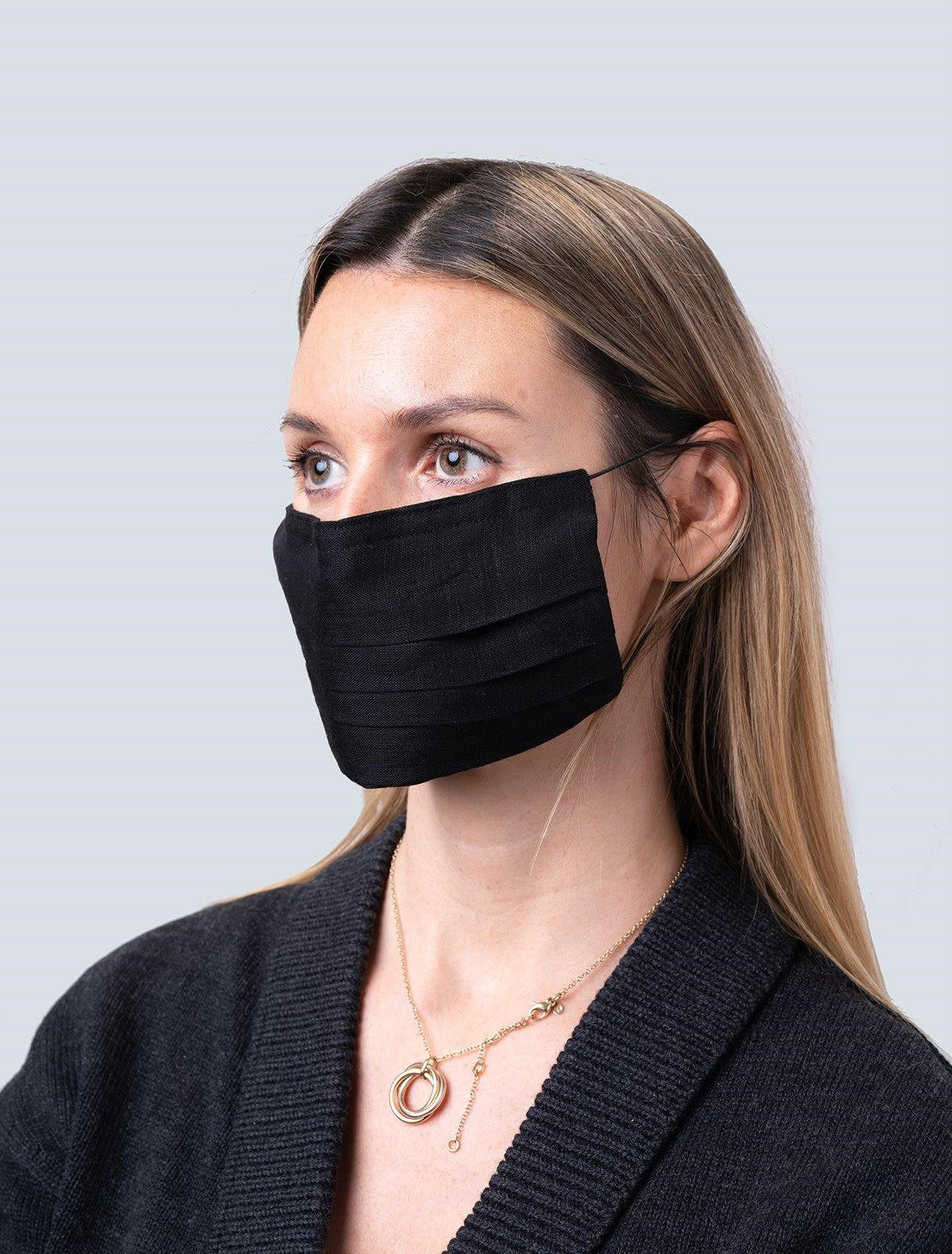 Pleated Linen Facemask